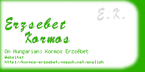 erzsebet kormos business card